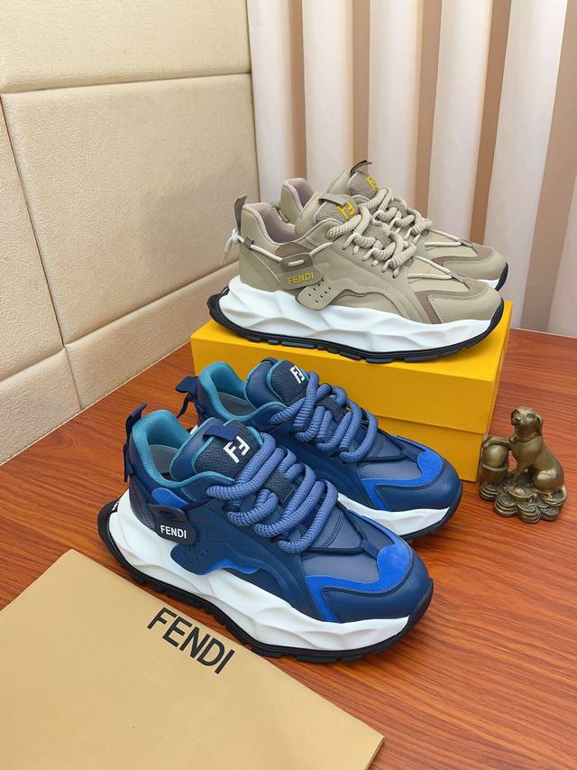 实价： Fendi.芬迪 新款 精品休闲鞋 原版高品质鞋面进口牛皮鞋面拼接 真皮内里加厚乳胶鞋垫版型时尚 动感十足原版芬迪舒适大底 简洁大方运动休闲。码数38-